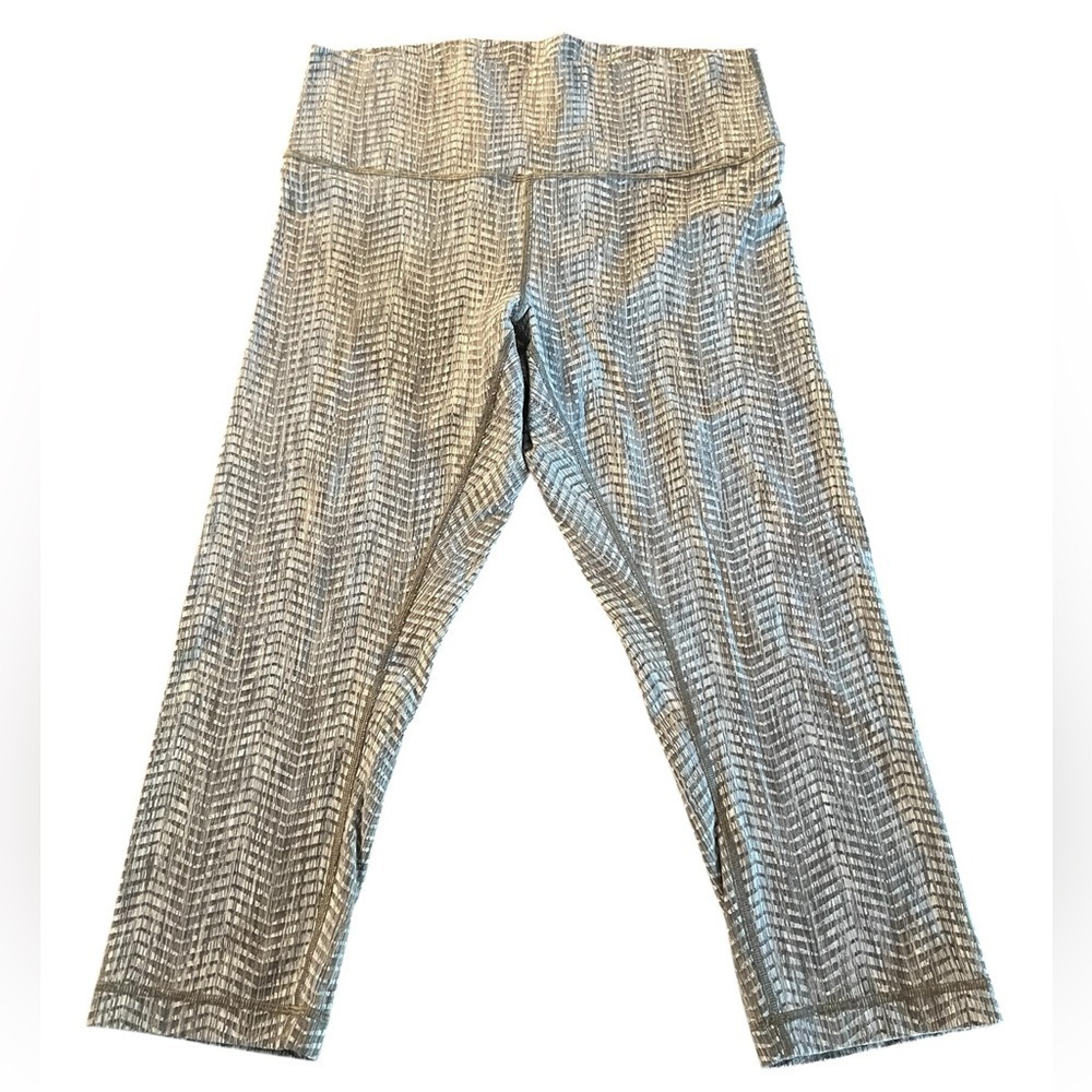 Lululemon Athletica Gray Green Patterned Leggings Size 12